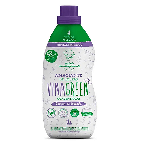 Vinagreen Amaciante de Roupas Concentrado Campos de Lavanda 1 Litro
