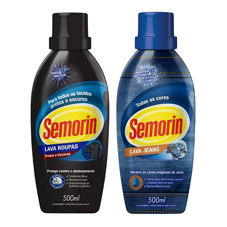 Lava Roupas Jeans Semorin + Lava Roupas Pretas e Escuras Semorin 500mL