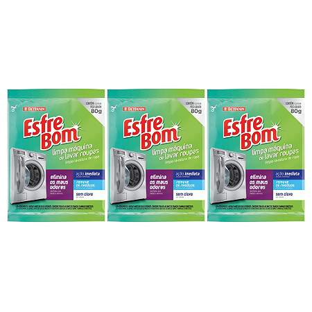 Limpa Maquina De Lavar Roupas Esfrebom 80g Kit com 3 Unidades