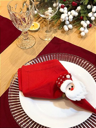 Anel Porta Guardanapo Papai Noel Natal Decoração Mesa 06un