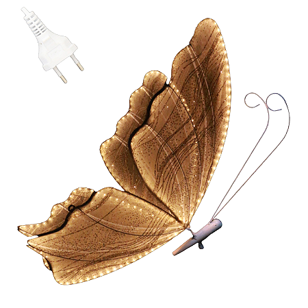 Enfeite Borboleta Iluminada 65cm estática branco quente Bivolt