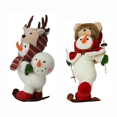 Boneco de Neve Pelúcia Decoração Papai Noel Árvore Natal