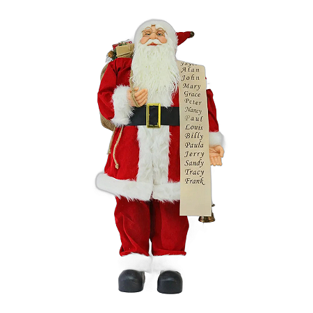 Papai Noel Vermelho 90cm Decoração Árvore de Natal Luxo