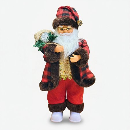 Papai Noel Musical 36cm c/ Movimento Decoração Árvore Natal