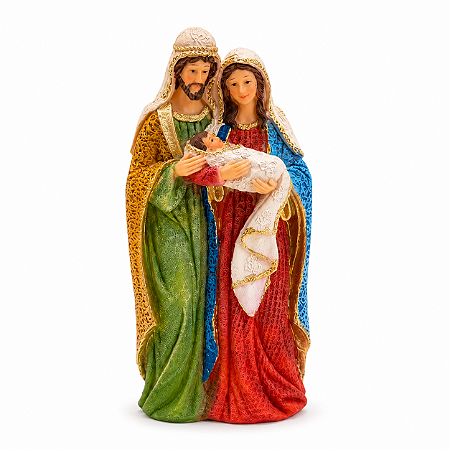 Sagrada Família Decorativa 20cm São José Maria Menino Jesus