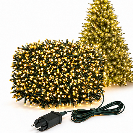 Pisca Cordão Estrobo 50mt 1600 LEDs Bivolt Branco Quente