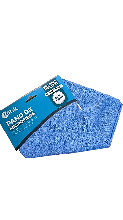Pano De Microfibra Azul Tonk 35x32 - Cartela Com 2 Unidades