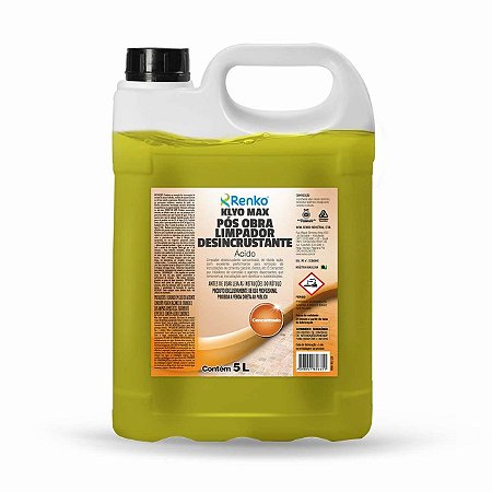Klyo Max Limpador Desincrustante Acido Pos Obra Renko 5 L