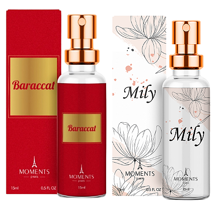 Kit 2 Perfumes Moments Paris Baraccat + Mily 15ml
