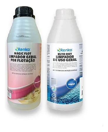 Klyo Oxy 1 L + Magic Flot 1 Litro Renko Limpadores Multiuso