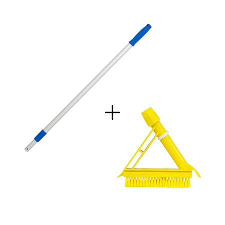 Escova De Rejunte (amarelo) E Cabo Telescópio Com Furo Amarelo