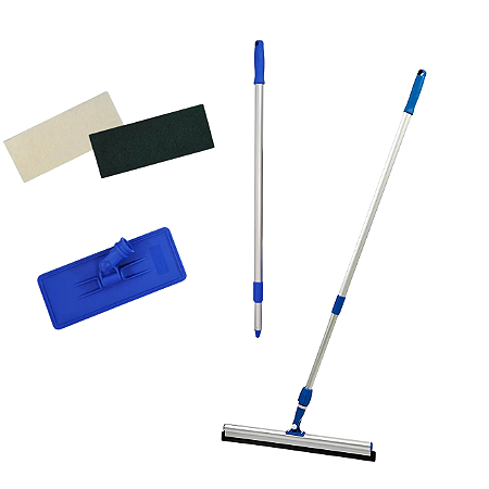 Kit Limpa Tudo Fibras + Rodo Twister 45cm C/ Cabo Extensor