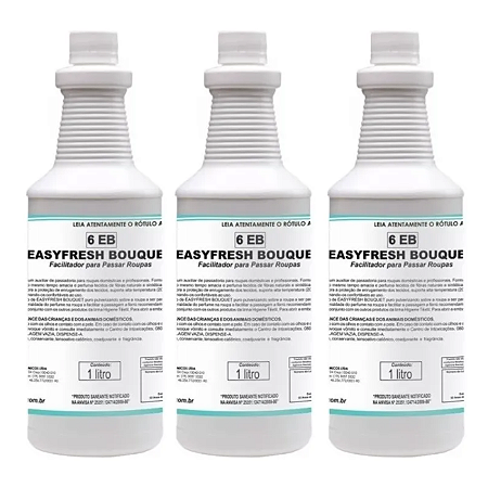 Kit C/3 Facilitador De Passadora Easyfresh Bouquet 1l