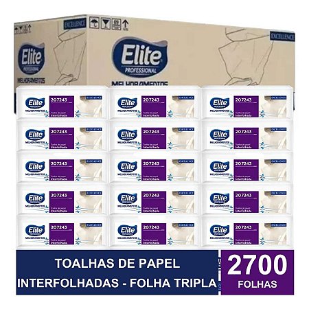 Toalha Papel Excellence Interfolha C/2700 Folha Tripla Elite