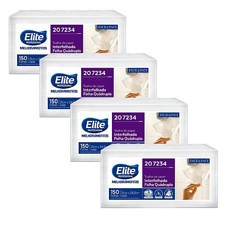 Folhas Quádruplas Elite Toalha Interfolhada Excellence C/600