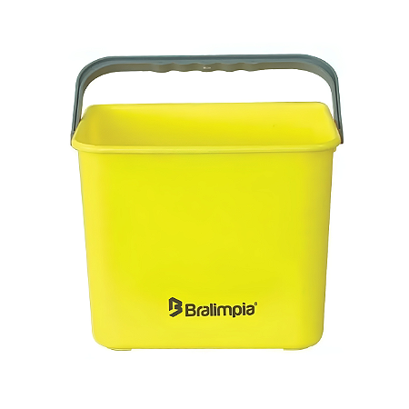 Balde 4 Litros Com Alça Amarelo Bralimpia Multiuso