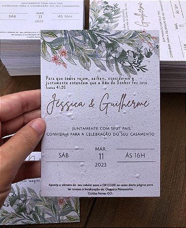 convite de casamento 10X14cm