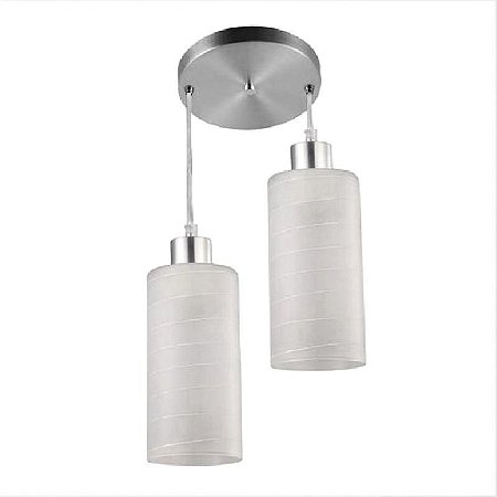 Pendente Decor Jasmim Duplo Blumenau - Alumínio Escovado 2xe27