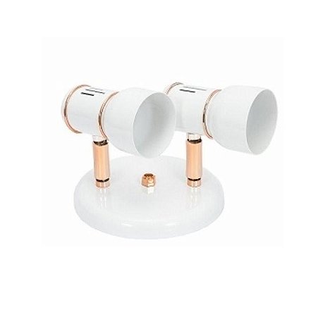Spot Alumínio Duplo Dital 267/2 Branco/Bronze