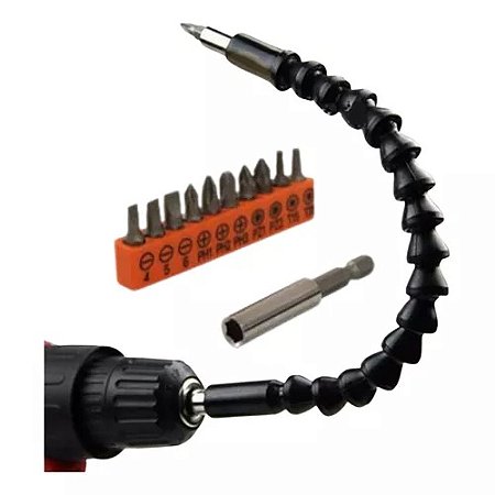 Kit Cabo Extensor Flex + Bits para Parafusadeira Bestfer