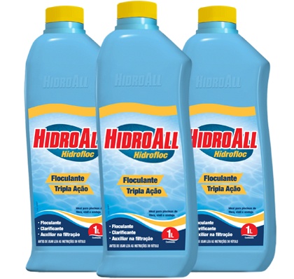 Clarificante Floculante Tripla Ação Hidrofloc 1L Hidroall