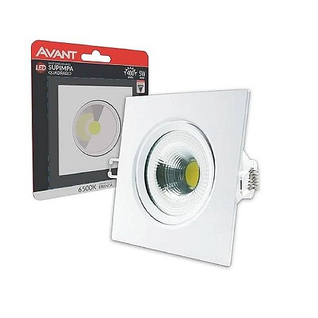 Spot Led de Embutir Quadrado 5w Fria Avant
