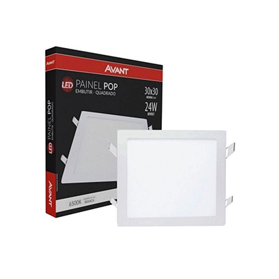 Painel Led de Embutir Quadrado 24w Fria Avant