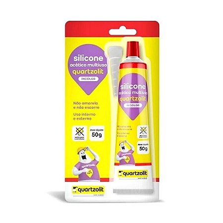 Silicone Acetico Incolor 50g Quartzolit