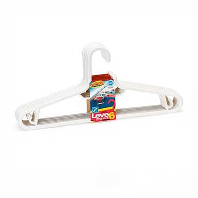 Conjunto 6 Cabides Tintureiros PVC Branco Arthi