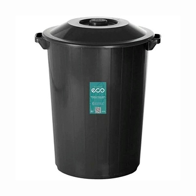 Lixeira Recycle Preta 35L Plasvale