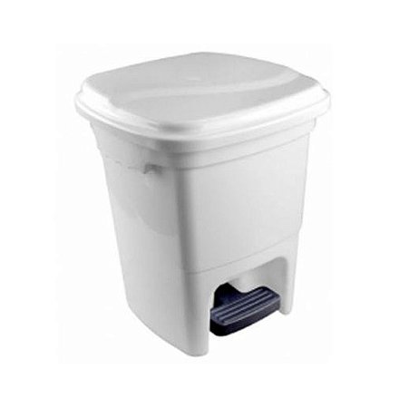 Lixeira com Pedal 15L Branca Ref. 12918300 Plasvale