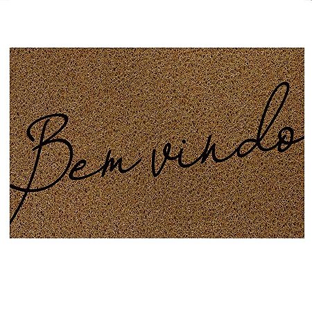 Capacho PVC Bege Bem Vindo Kapazi