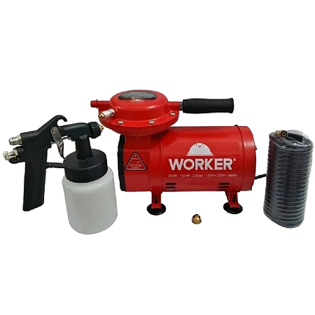 Compressor de Ar Direto Bivolt 2,8bar 40psi Kit Worker