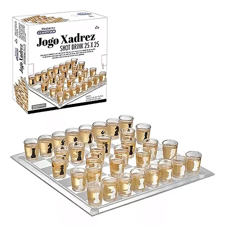 Jogo Xadrez Shot Drink 25x25cm Western