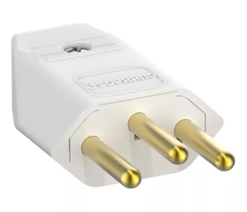 Plugue Macho 3p 20a 250v Branco Soprano