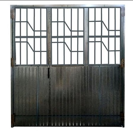 Portão 3 Folhas 1/2 Vigia Galvanizado Maxiaço
