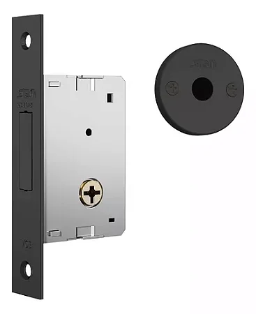 Fechadura Quadrada Preto Stam