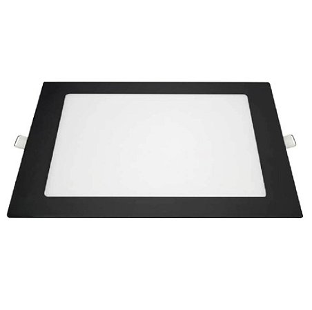 Painel de Embutir Quadrado Preto 12w Quente Blumenau