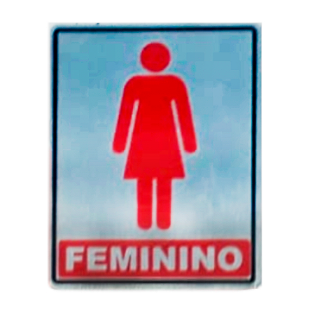 Placa Wc Feminino 12,5x10cm Numeral