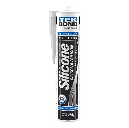 Adesivo Silic Acet Preto 256g/270ml Tek Bond