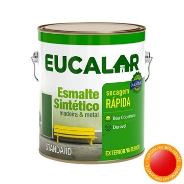 Eucalar Esmalte Brilhante Vermelho 3,6lts