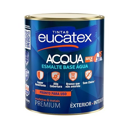 Eucatex Acetinado Esmalte Base D'agua Branco 0,9lts