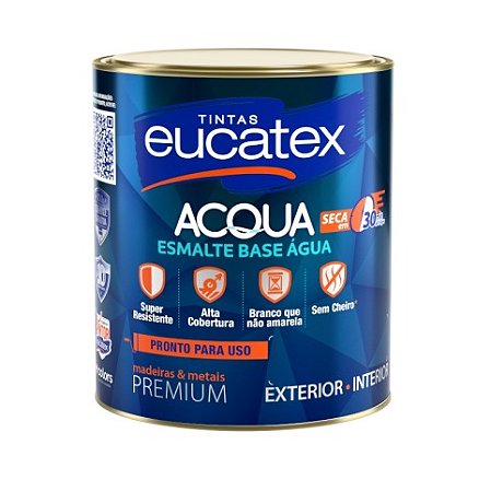Eucatex Esmalte Brilhante 0,9l Base Água Branca
