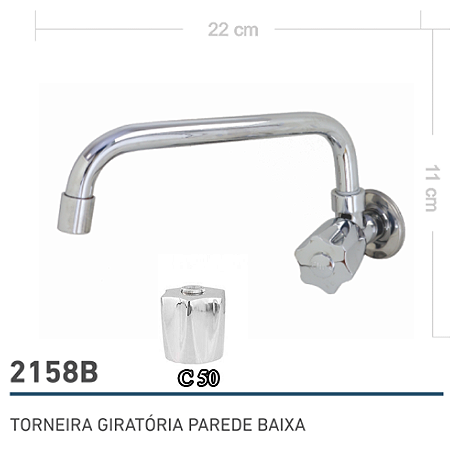 Torneira de parede 2158 Bc50 Clius