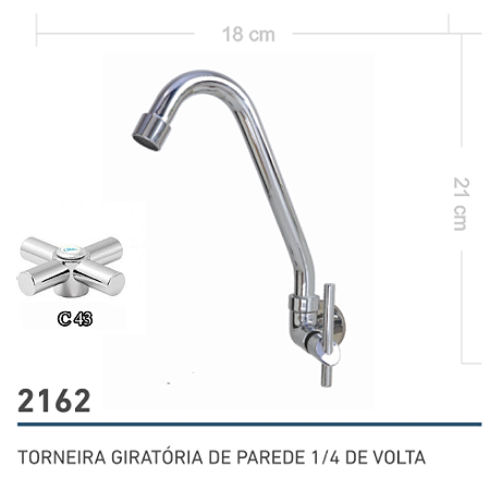 Torneira de parede 2162 Arc43 Clius
