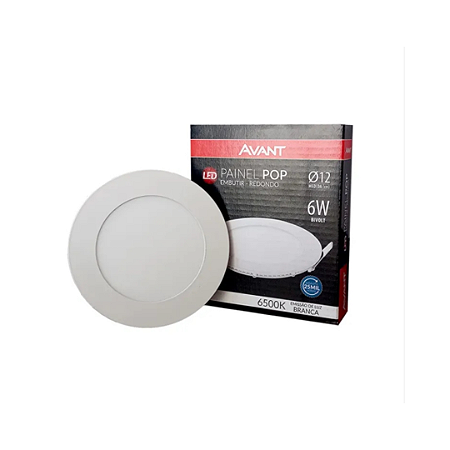 Painel Embutir Redondo 6w Fria Avant