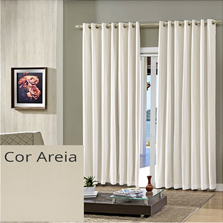 Cortina Duplex 3.00x1.70m Bruxelas/areia Bella Janela