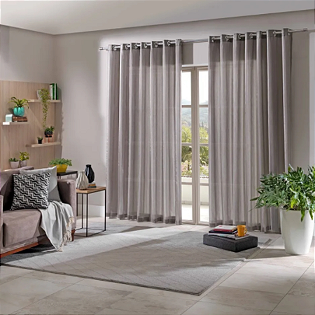 Cortina Duplex 4.20mx2.50m Partenon/taupe Bella Janela