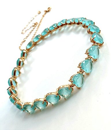 Choker Coração Fosco Blue Light