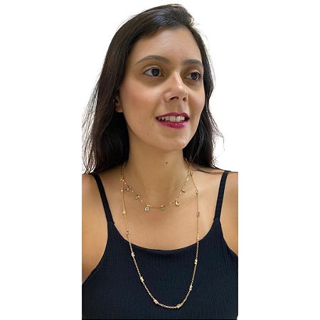 Colar Corrente Espelhada Gota